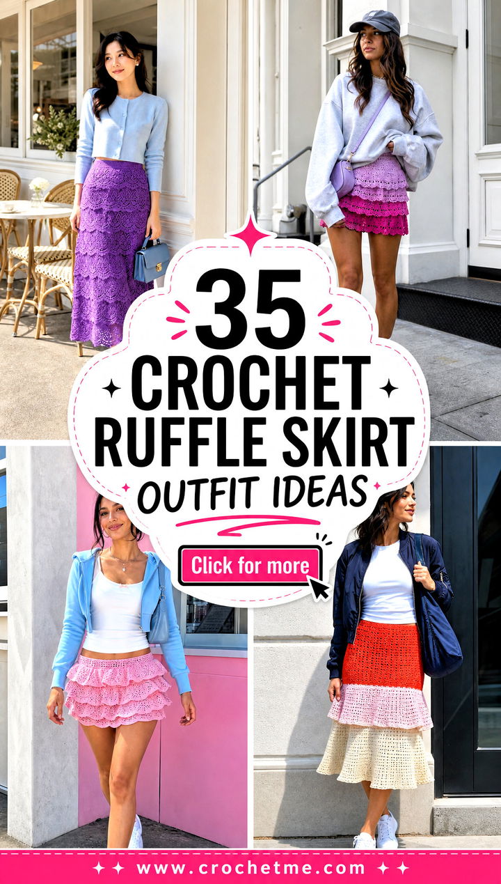 35 crochet ruffle skirt outfit ideas - 35 crochet ruffle skirt outfit ideas