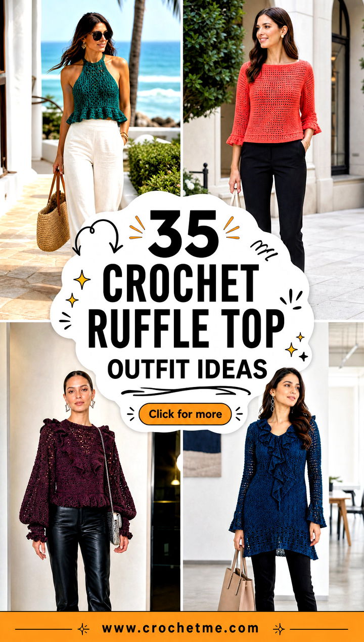 35 crochet ruffle top outfit ideas - 35 crochet ruffle top outfit ideas