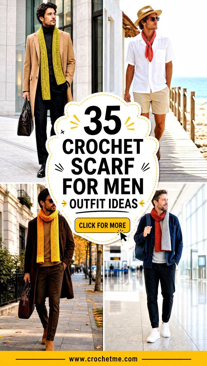 35 crochet scarf for men outfit ideas - 35 crochet scarf for men outfit ideas