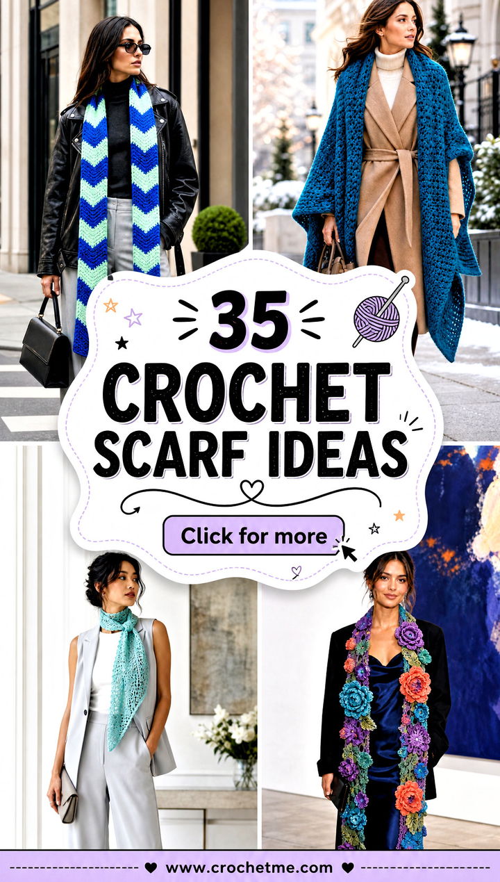 35 crochet scarf ideas - 35 crochet scarf ideas