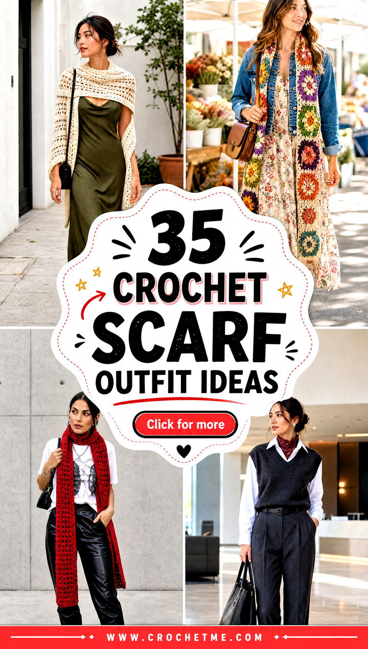 35 crochet scarf outfit ideas - 35 crochet scarf outfit ideas