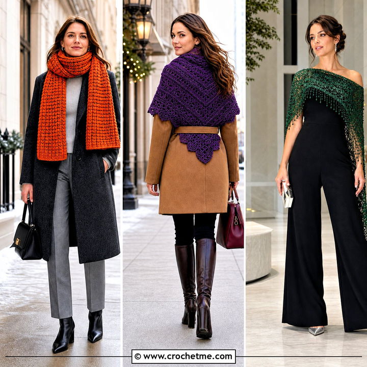 35 Crochet Scarves Outfit Ideas for Chic Cold-Weather Style