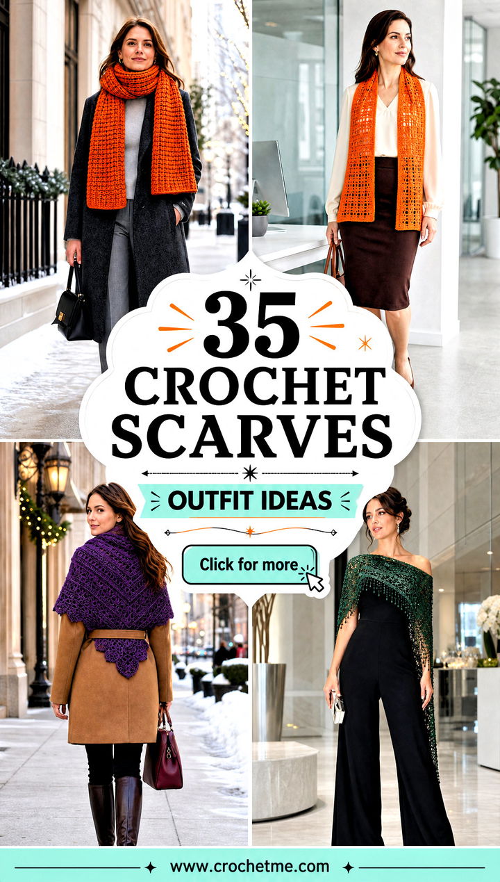 35 crochet scarves outfit ideas - 35 crochet scarves outfit ideas