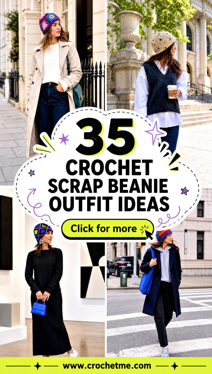 35 crochet scrap beanie outfit ideas - 35 crochet scrap beanie outfit ideas