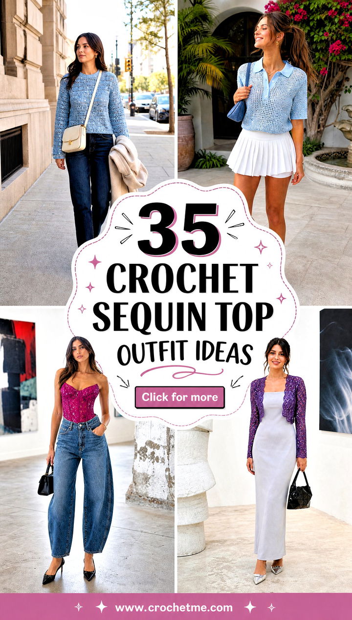 35 crochet sequin top outfit ideas - 35 crochet sequin top outfit ideas