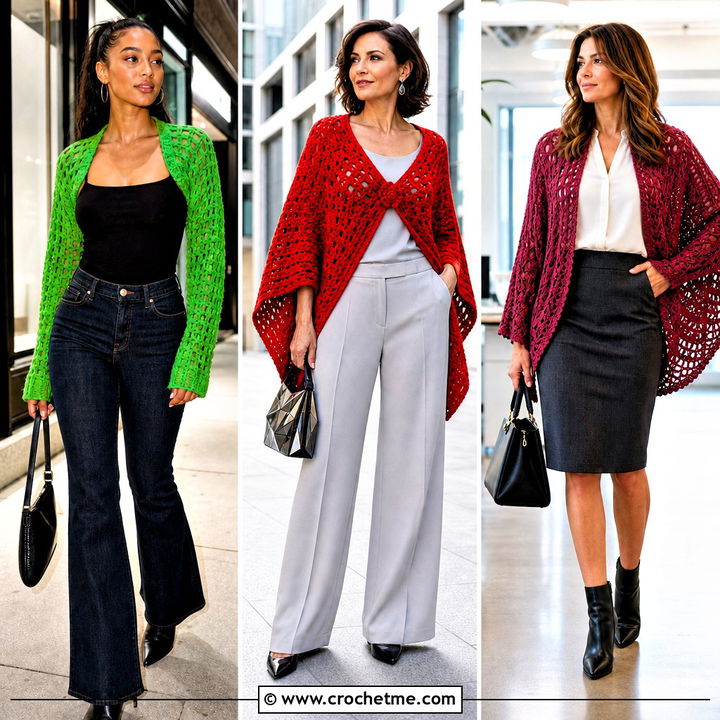 35 Crochet Shawl With Sleeves Outfit Ideas for Cozy Layering