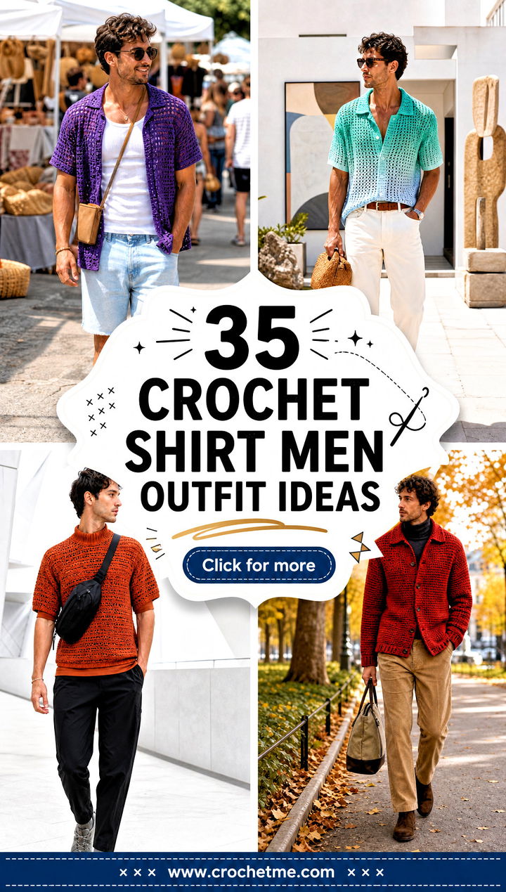 35 crochet shirt men outfit ideas - 35 crochet shirt men outfit ideas