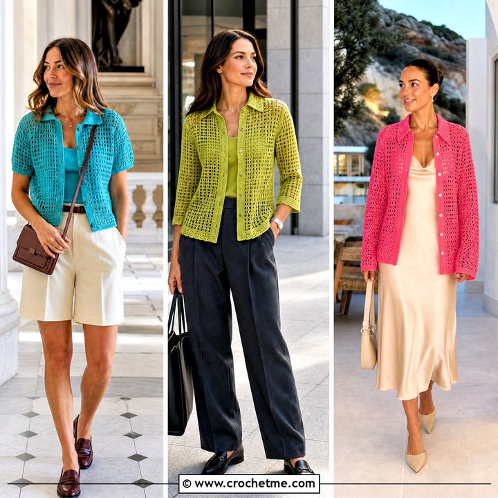 35 Crochet Shirt Women Outfit Ideas for Chic Summer Style