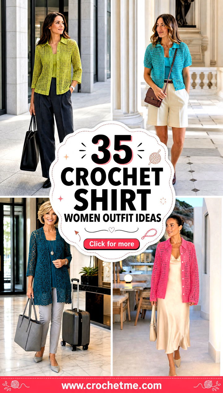 35 crochet shirt women outfit ideas - 35 crochet shirt women outfit ideas
