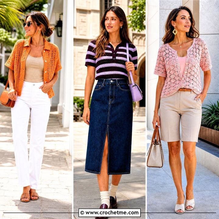 35 Crochet Shirts Outfit Ideas for Fresh Summer Layering