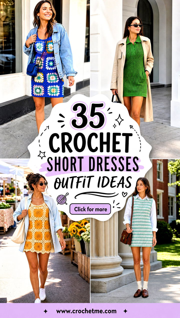 35 crochet short dresses outfit ideas - 35 crochet short dresses outfit ideas