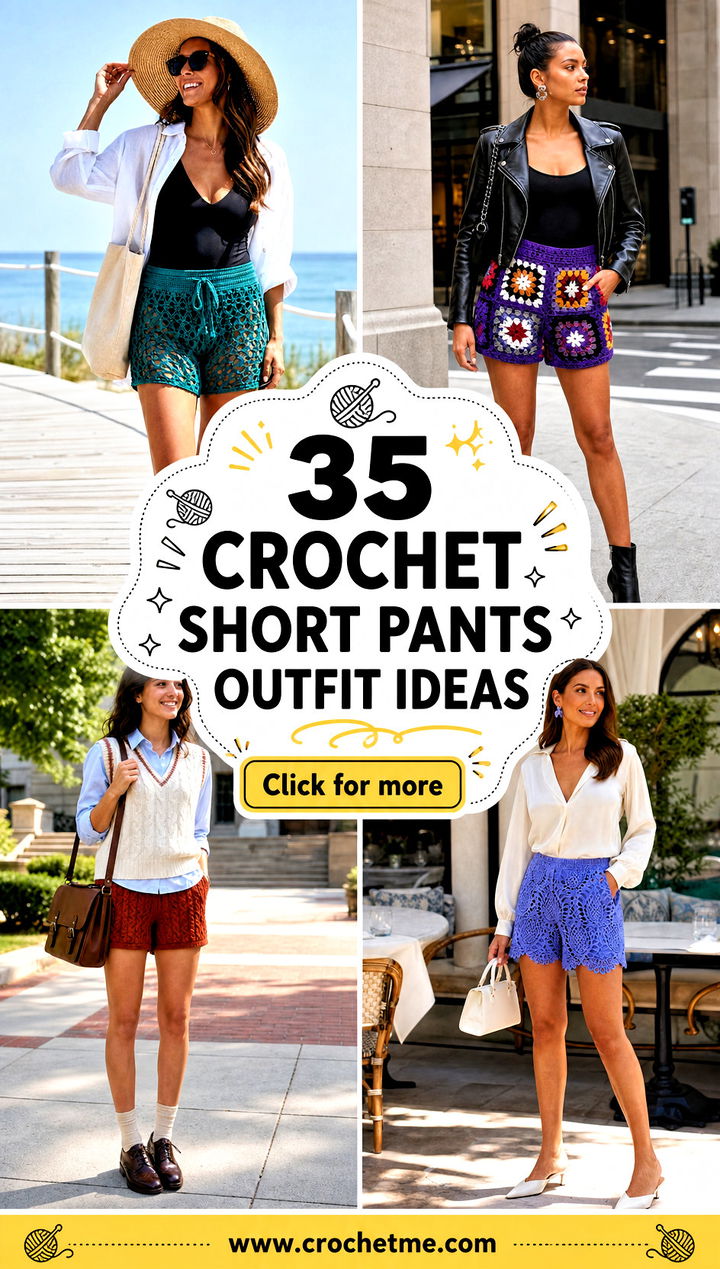 35 crochet short pants outfit ideas - 35 crochet short pants outfit ideas