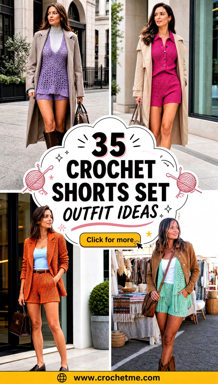 35 crochet shorts set outfit ideas - 35 crochet shorts set outfit ideas