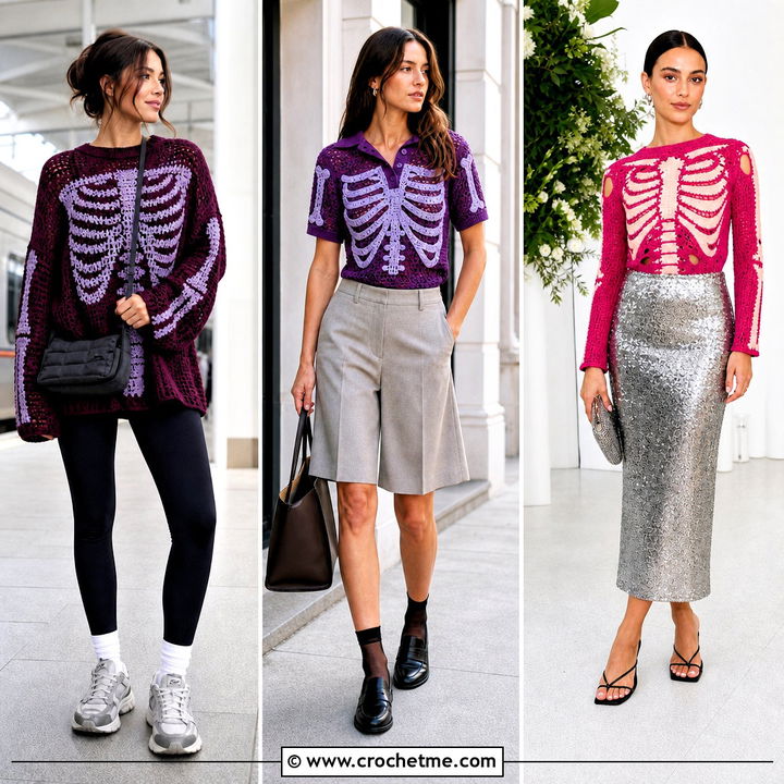 35 Crochet Skeleton Top Outfit Ideas for Spooky Halloween Style