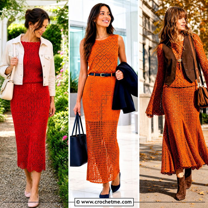 35 crochet skirt and top outfit ideas