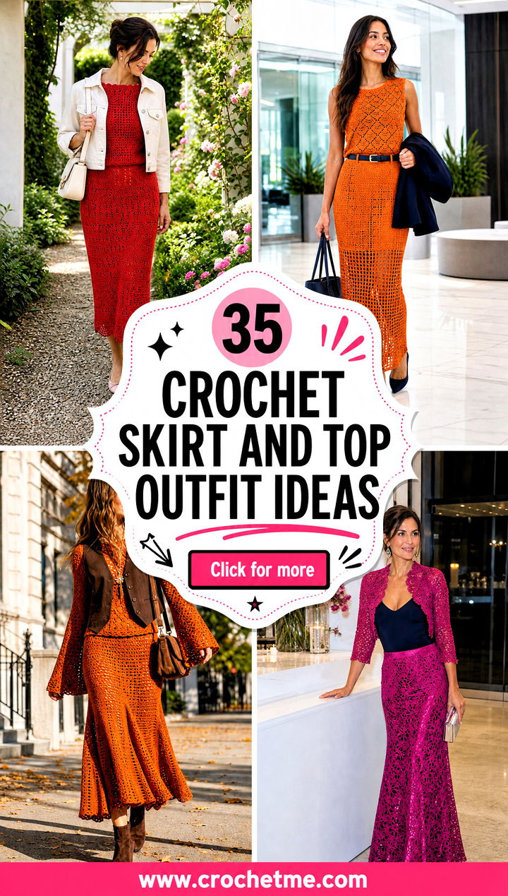 35 crochet skirt and top outfit ideas - 35 crochet skirt and top outfit ideas