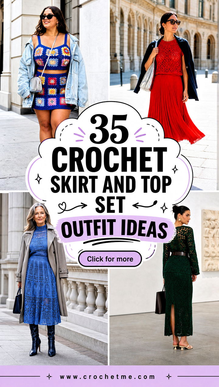 35 crochet skirt and top set outfit ideas - 35 crochet skirt and top set outfit ideas
