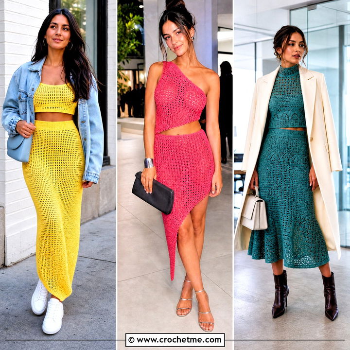 35 Crochet Skirt Set Outfit Ideas for Easy Vacation Style
