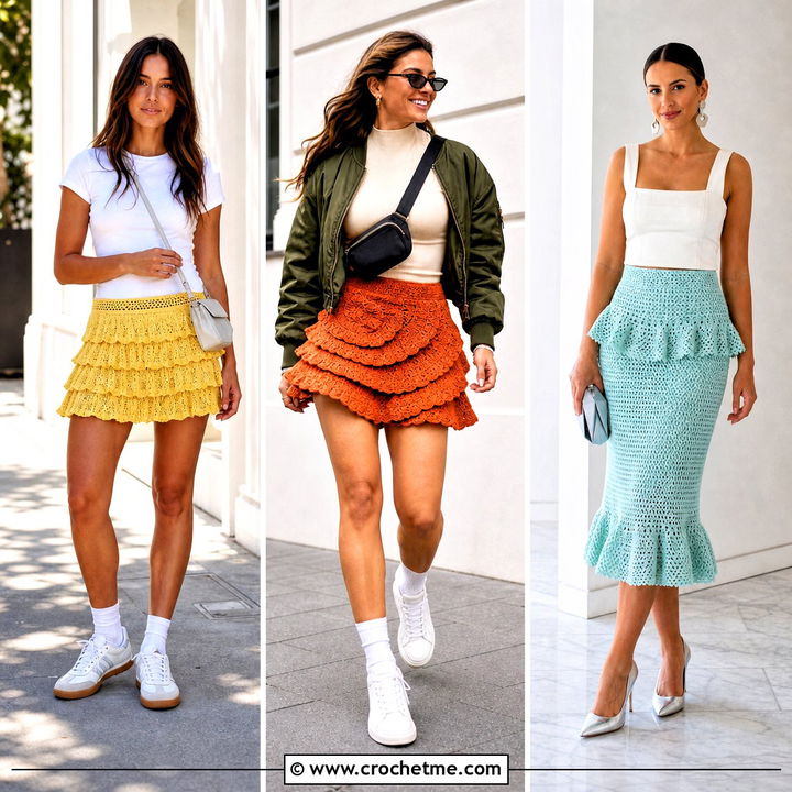 35 Crochet Skirt With Ruffles Outfit Ideas to Try This Summer