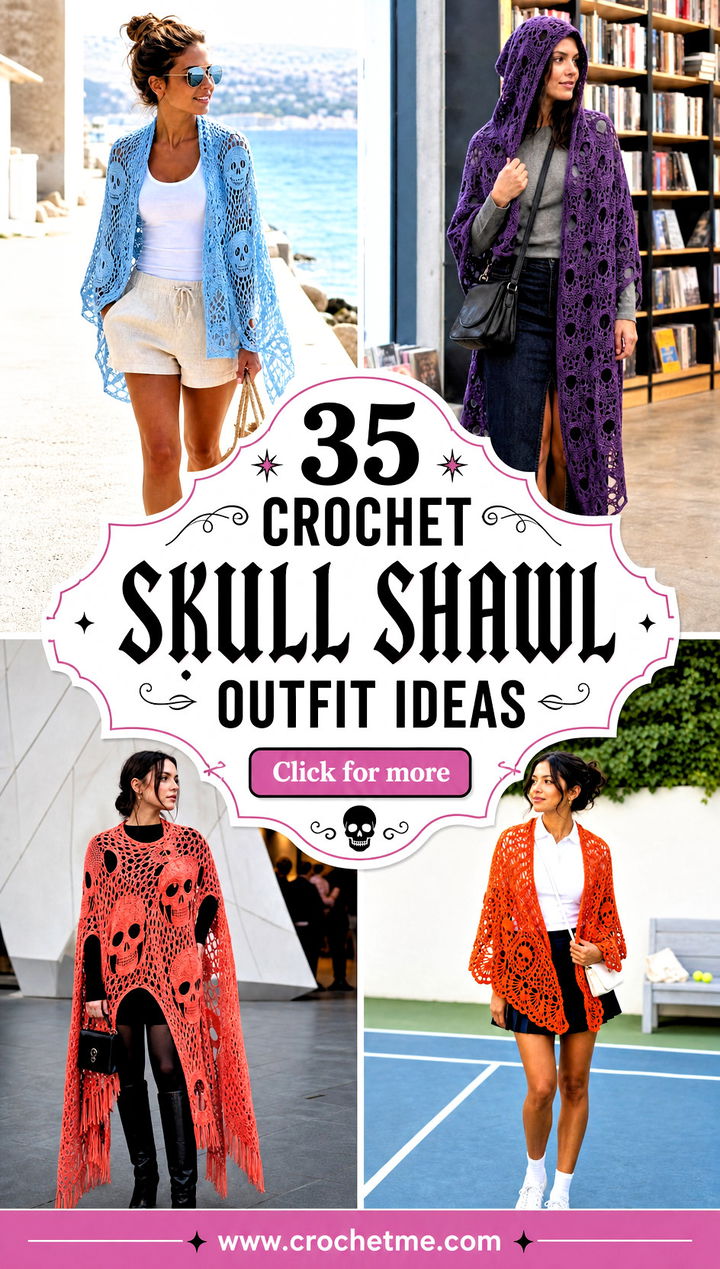 35 crochet skull shawl outfit ideas - 35 crochet skull shawl outfit ideas