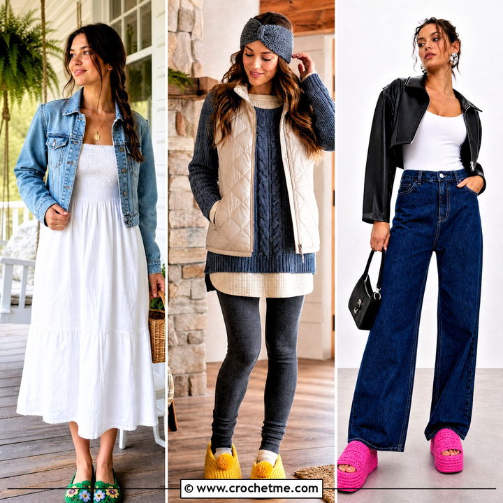 35 Crochet Slippers Outfit Ideas for Cozy At-Home Looks