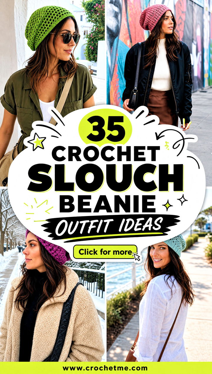 35 crochet slouch beanie outfit ideas - 35 crochet slouch beanie outfit ideas