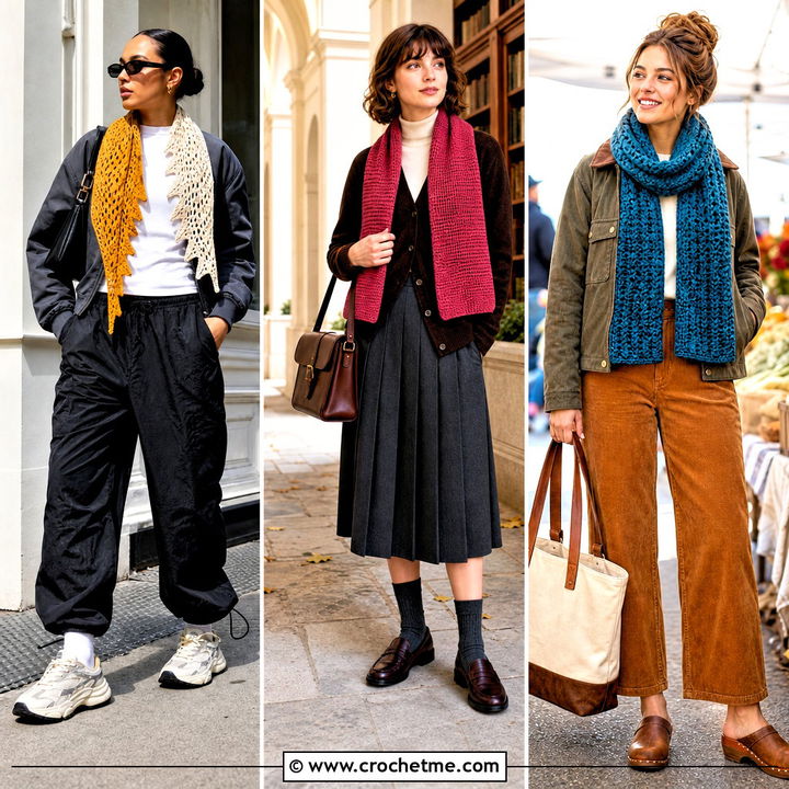 35 Crochet Sophie Scarf Outfit Ideas for Chic Layered Looks
