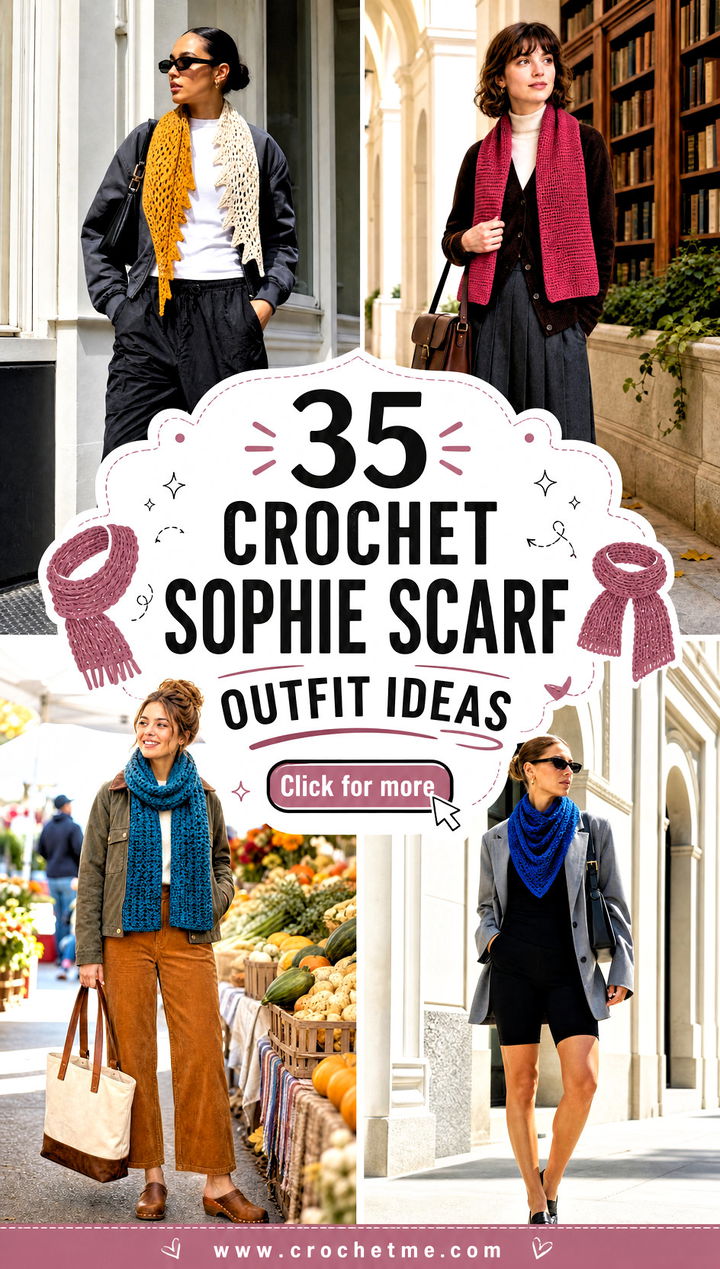 35 crochet sophie scarf outfit ideas - 35 crochet sophie scarf outfit ideas