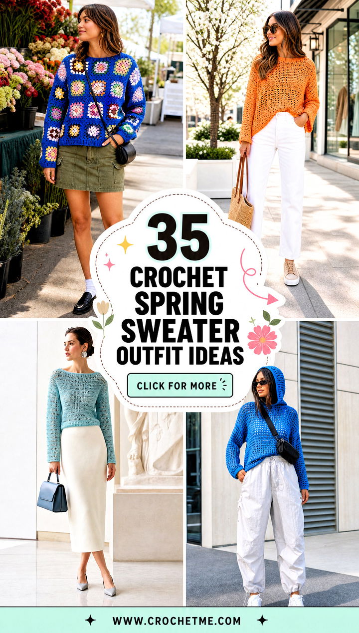35 crochet spring sweater outfit ideas - 35 crochet spring sweater outfit ideas
