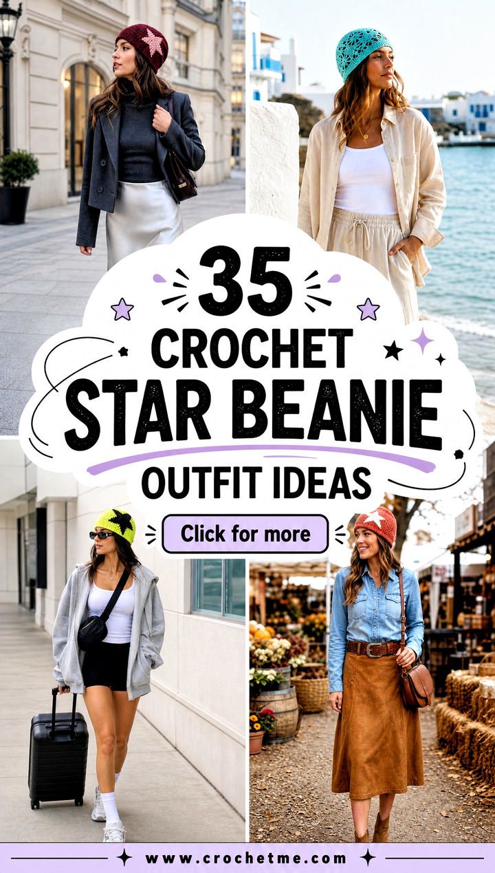 35 crochet star beanie outfit ideas - 35 crochet star beanie outfit ideas