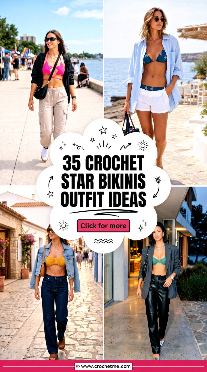 35 crochet star bikinis outfit ideas - 35 crochet star bikinis outfit ideas