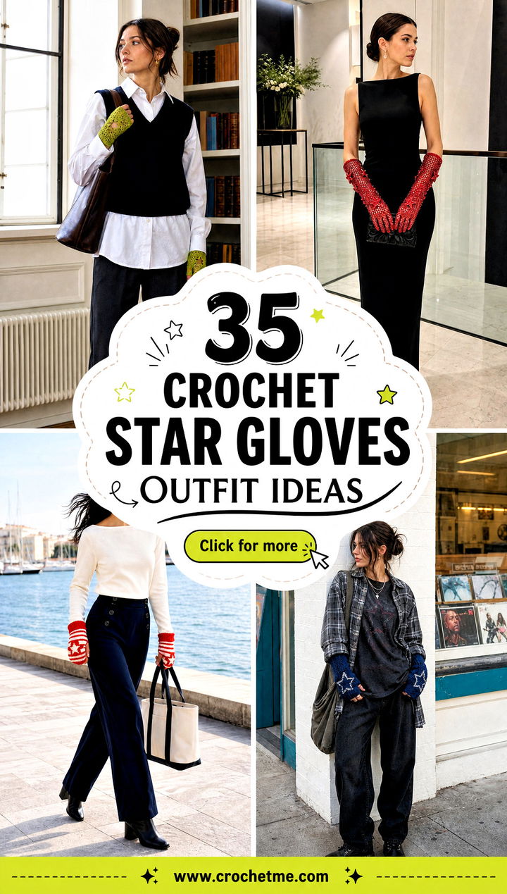 35 crochet star gloves outfit ideas - 35 crochet star gloves outfit ideas