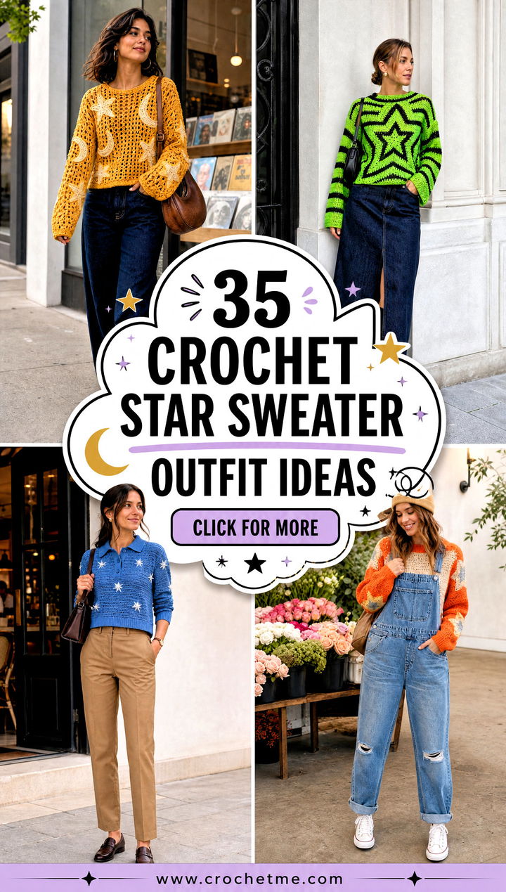 35 crochet star sweater outfit ideas - 35 crochet star sweater outfit ideas