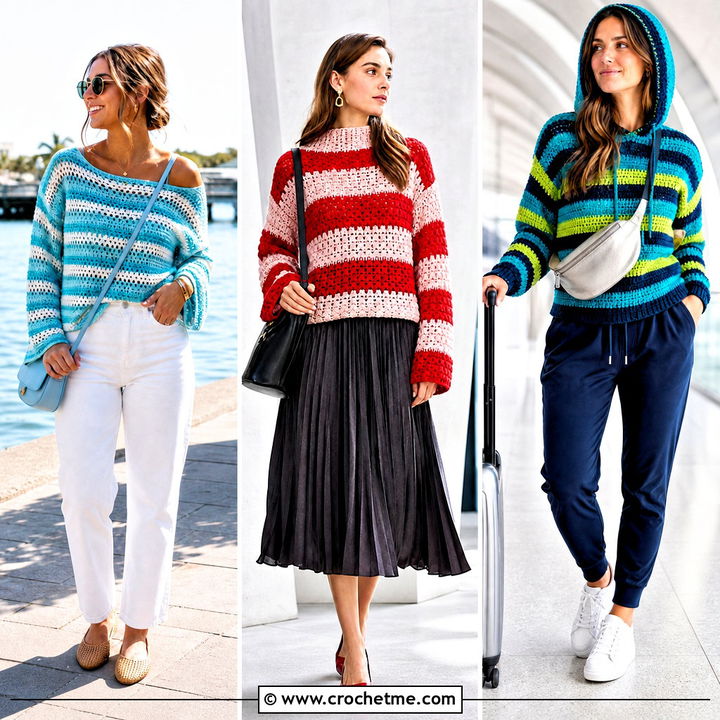 35 Crochet Striped Sweater Outfit Ideas for Cozy-Chic Days