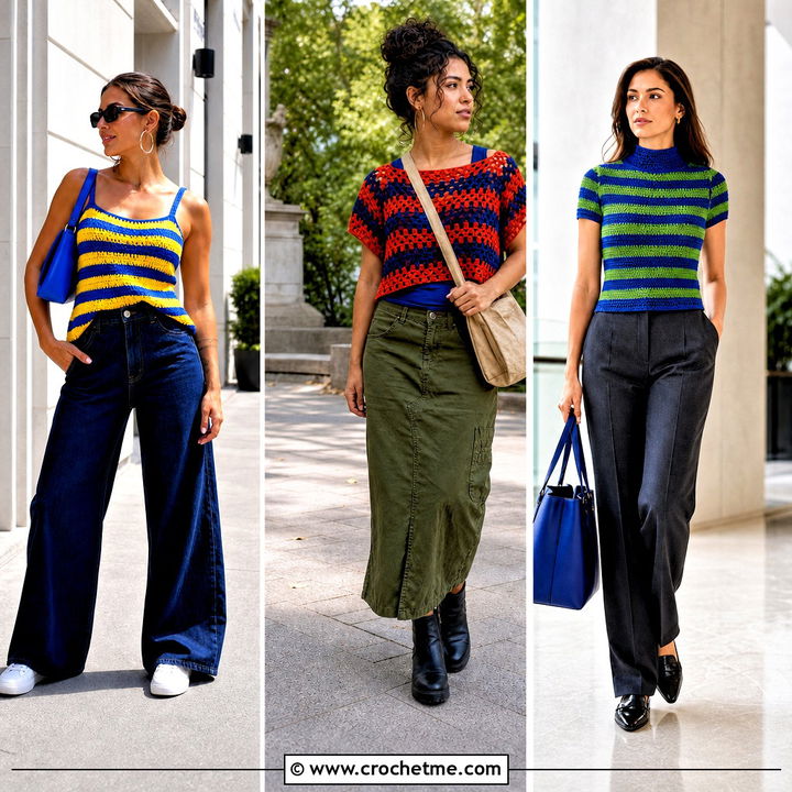 35 Crochet Striped Top Outfit Ideas for Fresh Summer Style