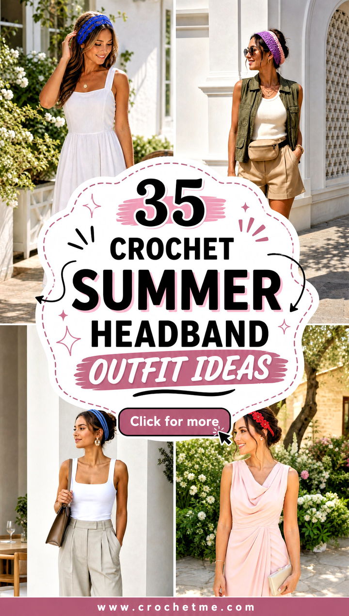 35 crochet summer headband outfit ideas - 35 crochet summer headband outfit ideas