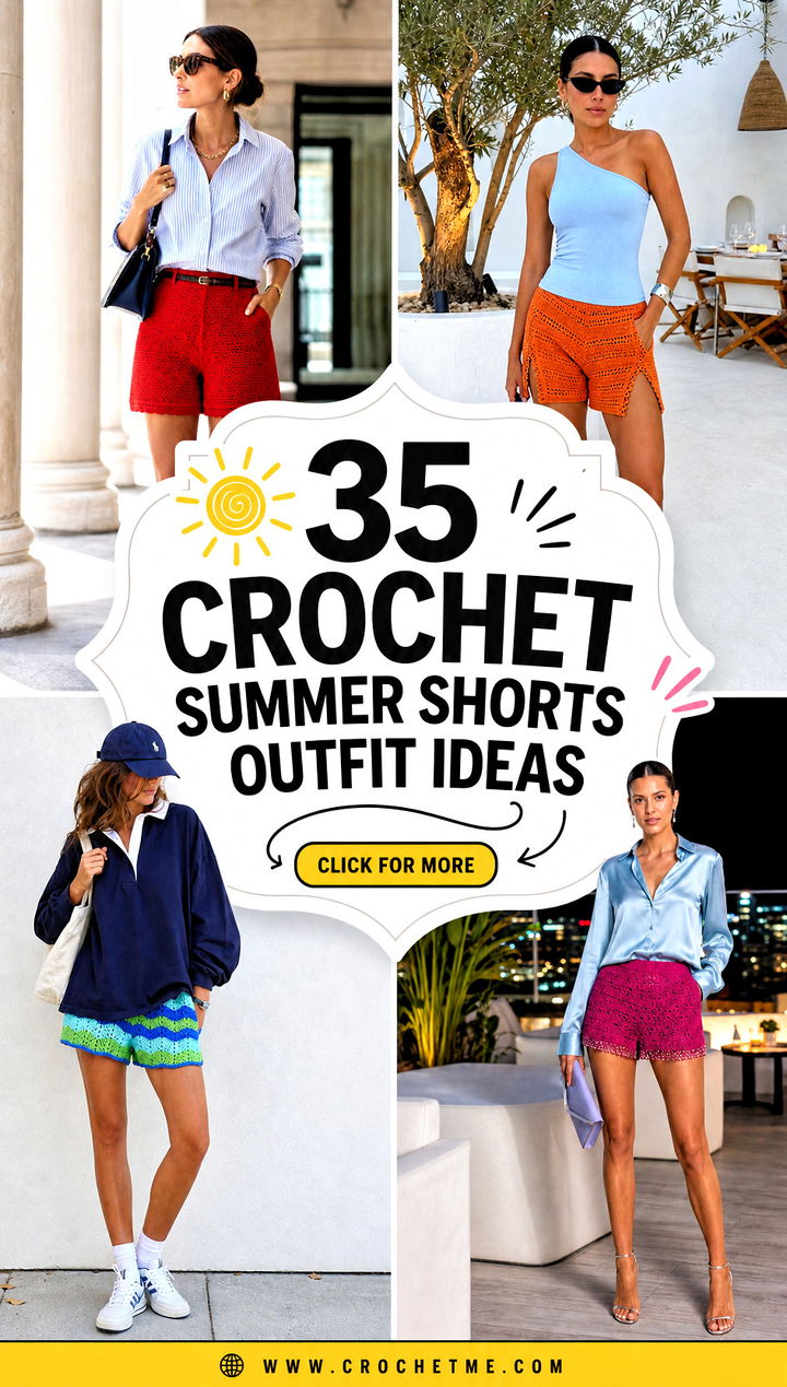 35 crochet summer shorts outfit ideas - 35 crochet summer shorts outfit ideas