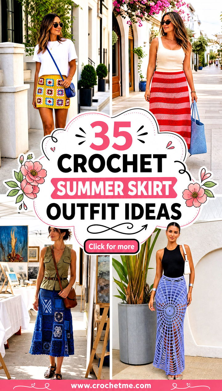 35 crochet summer skirt outfit ideas - 35 crochet summer skirt outfit ideas