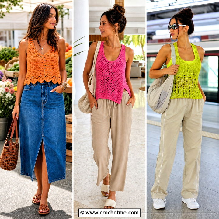35 Crochet Summer Tank Top Outfit Ideas for Cool Vacations