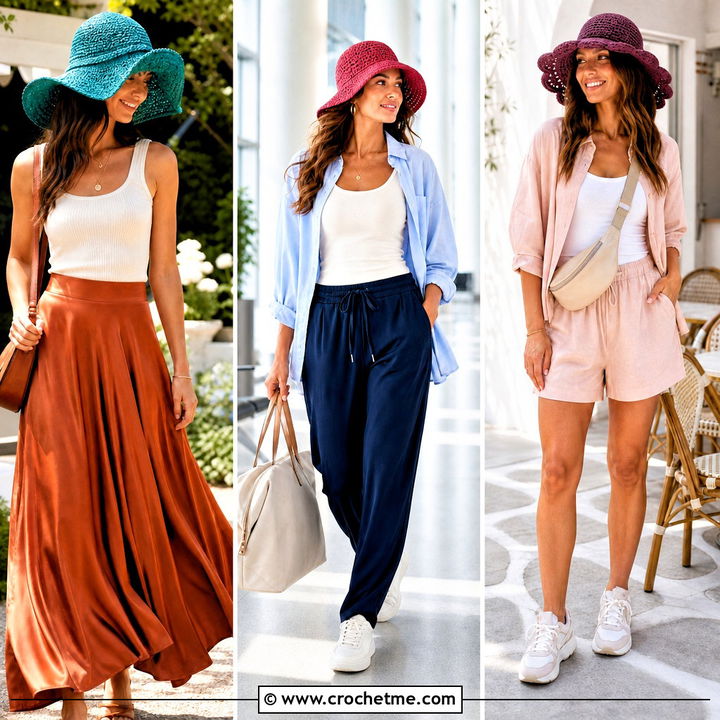 35 Crochet Sun Hat Outfit Ideas for Sunny Vacation Style