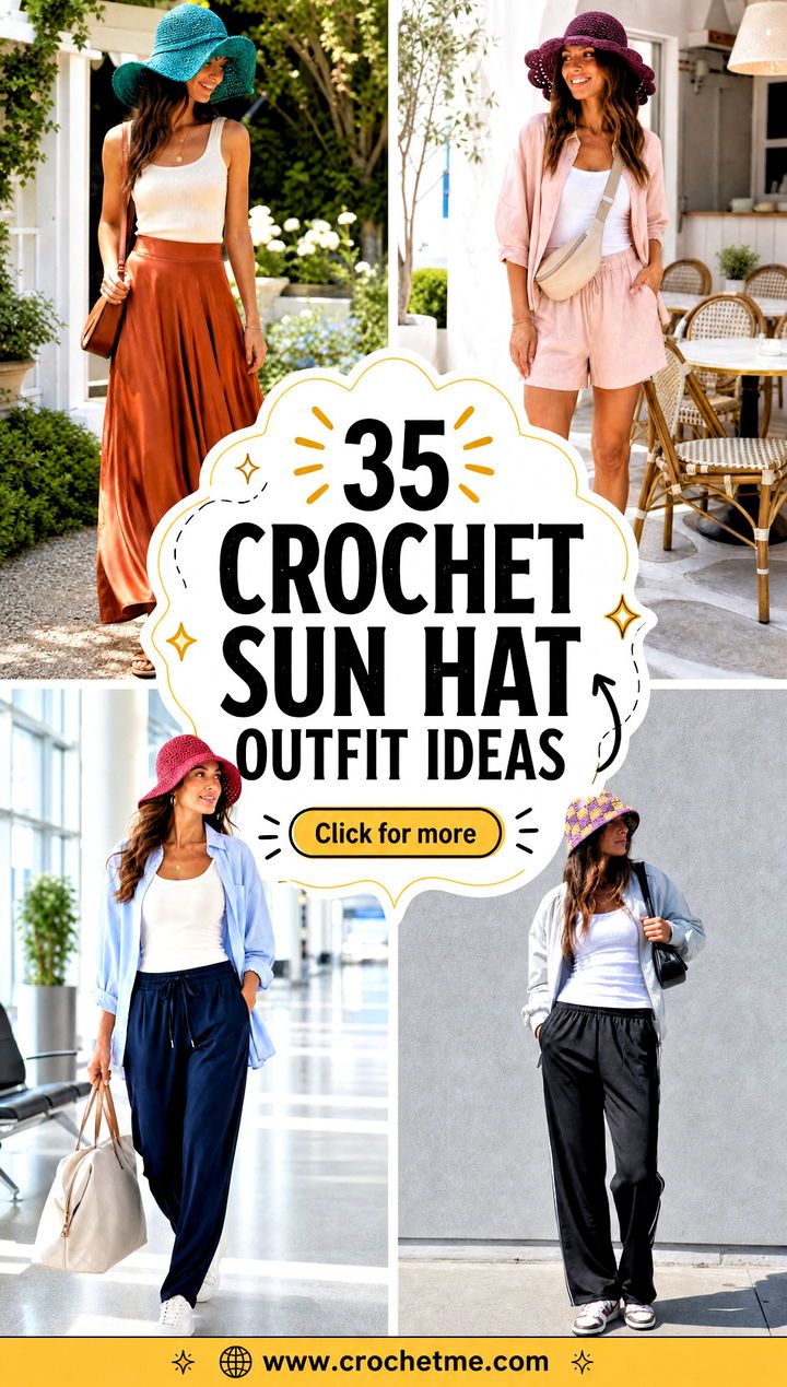 35 crochet sun hat outfit ideas - 35 crochet sun hat outfit ideas