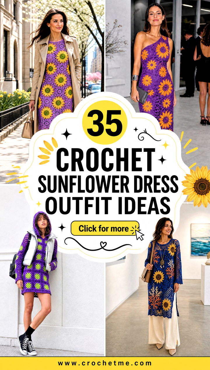 35 crochet sunflower dress outfit ideas - 35 crochet sunflower dress outfit ideas