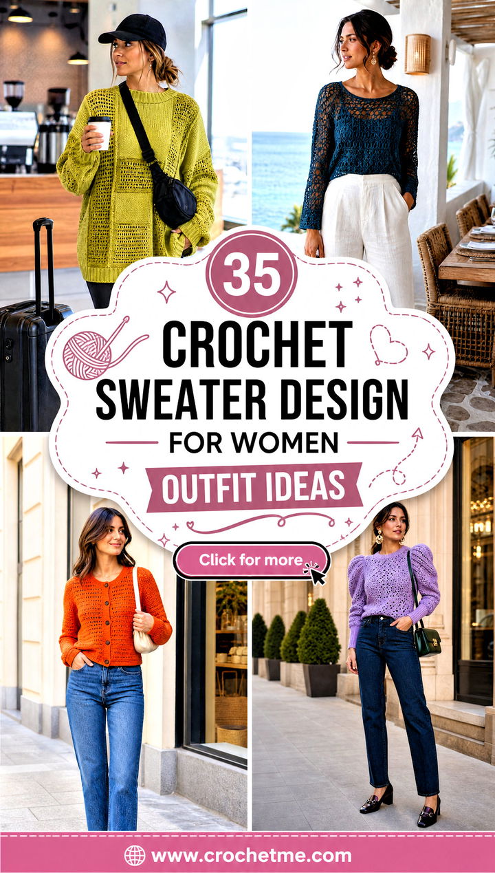 35 crochet sweater design for women outfit ideas - 35 crochet sweater design for women outfit ideas