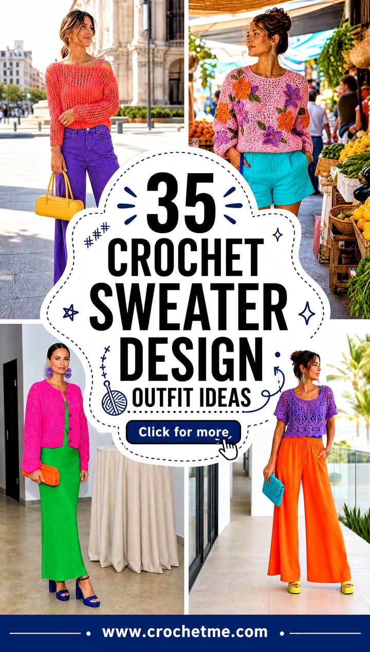 35 crochet sweater design outfit ideas - 35 crochet sweater design outfit ideas