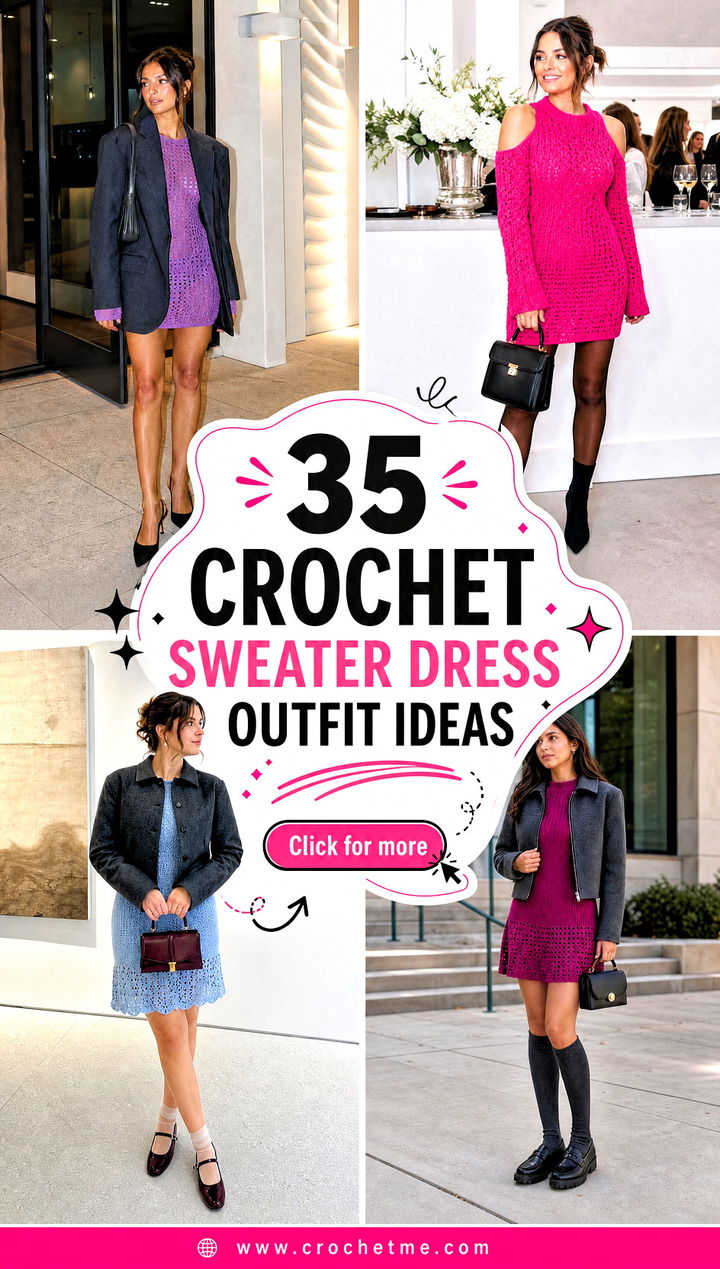 35 crochet sweater dress outfit ideas - 35 crochet sweater dress outfit ideas