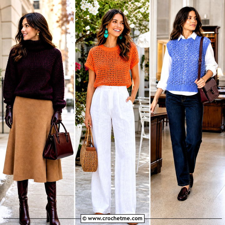 35 Crochet Sweater for Women Outfit Ideas for Chic Fall Style