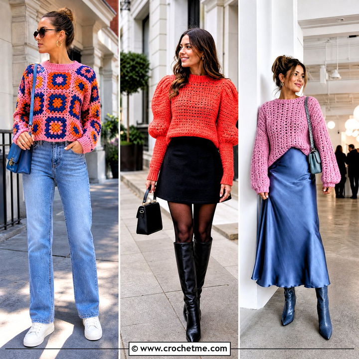 35 Crochet Sweaters Women Outfit Ideas for Fresh Fall Style