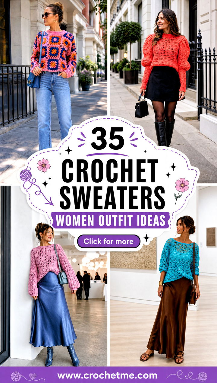 35 crochet sweaters women outfit ideas - 35 crochet sweaters women outfit ideas