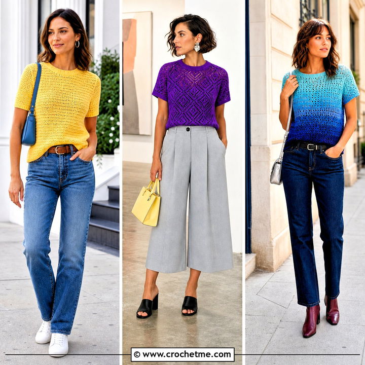 35 Crochet T Shirt Outfit Ideas for Relaxed Summer Style