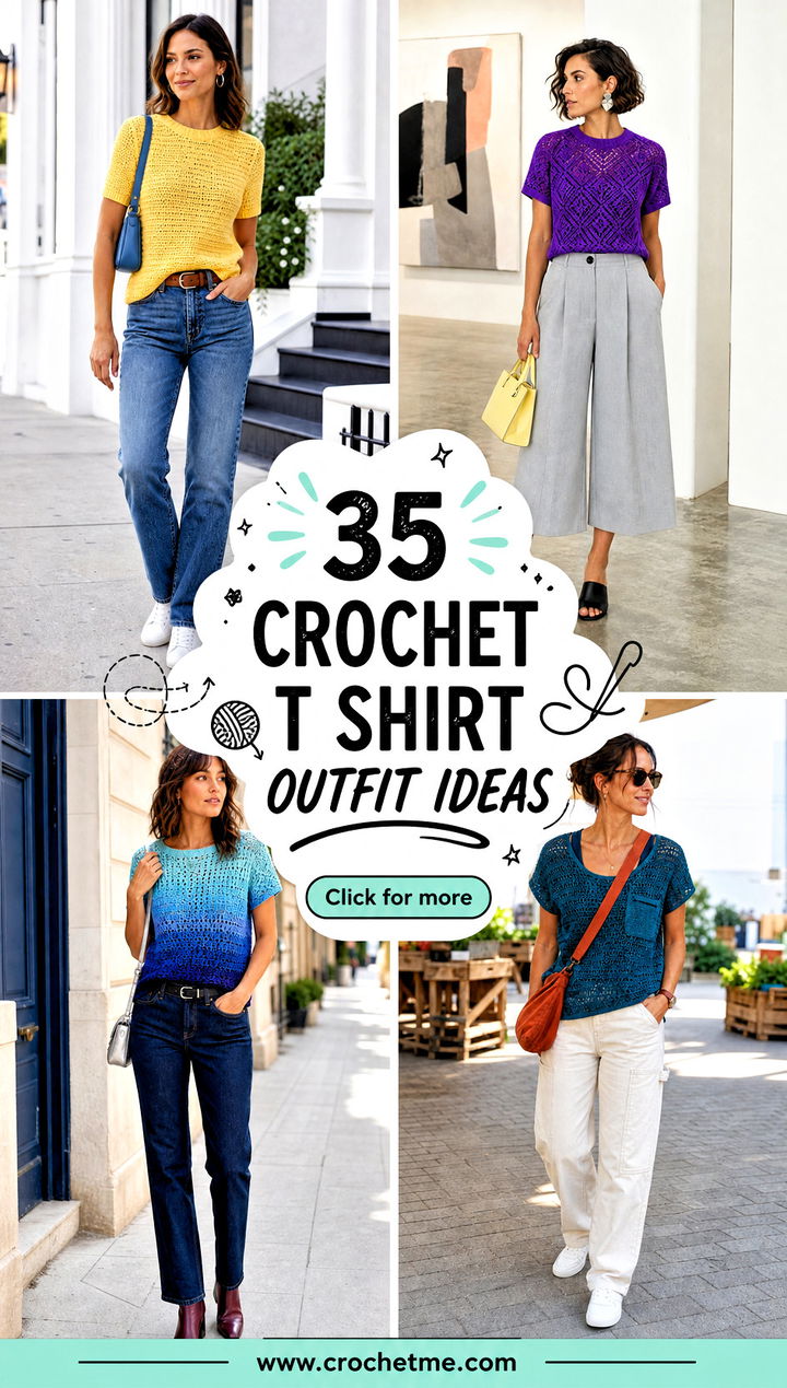 35 crochet t shirt outfit ideas - 35 crochet t shirt outfit ideas